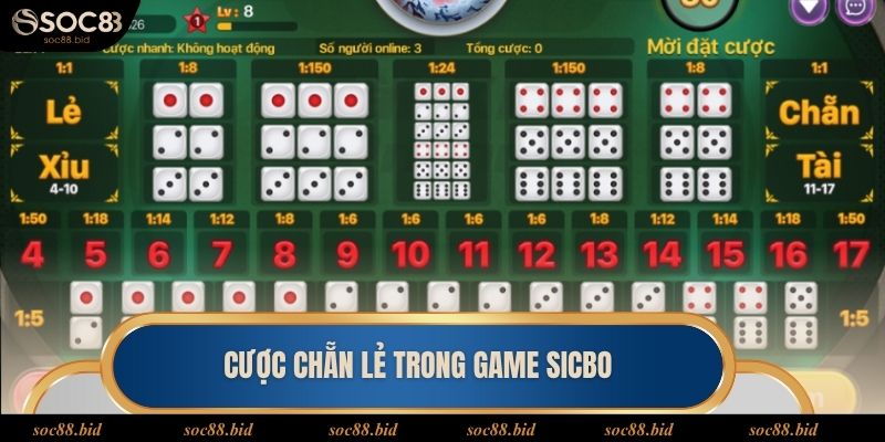 Tài Xỉu Soc88 Cược chẵn lẻ với tỷ lệ chiến thắng cao đến 50%