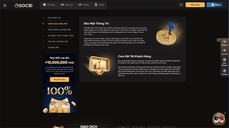 SOC88 - Trang Chủ Cá Cược Thể Thao, Live Casino, Tài Xỉu Uy Tín Bảo Mật Và Giao Dịch An Toàn Như Két Sắt
